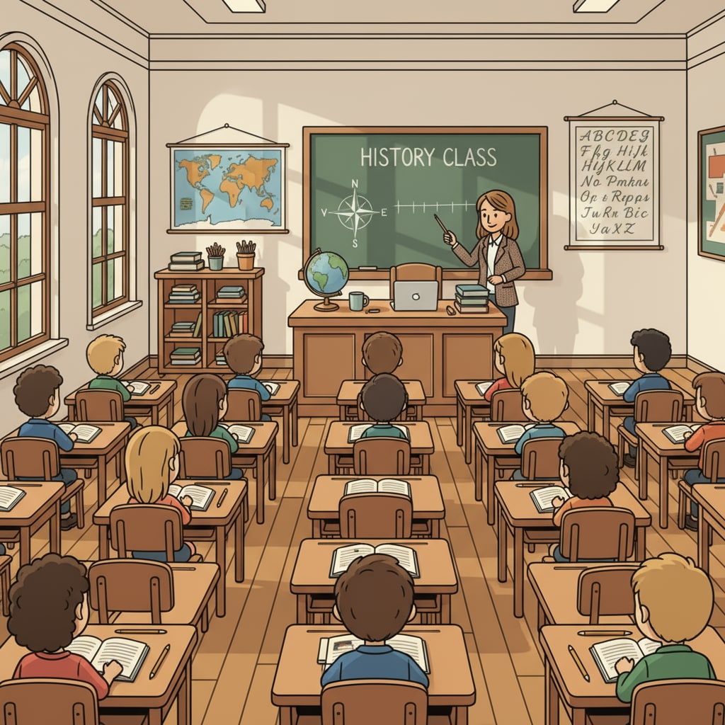 Traditional primary education classroom