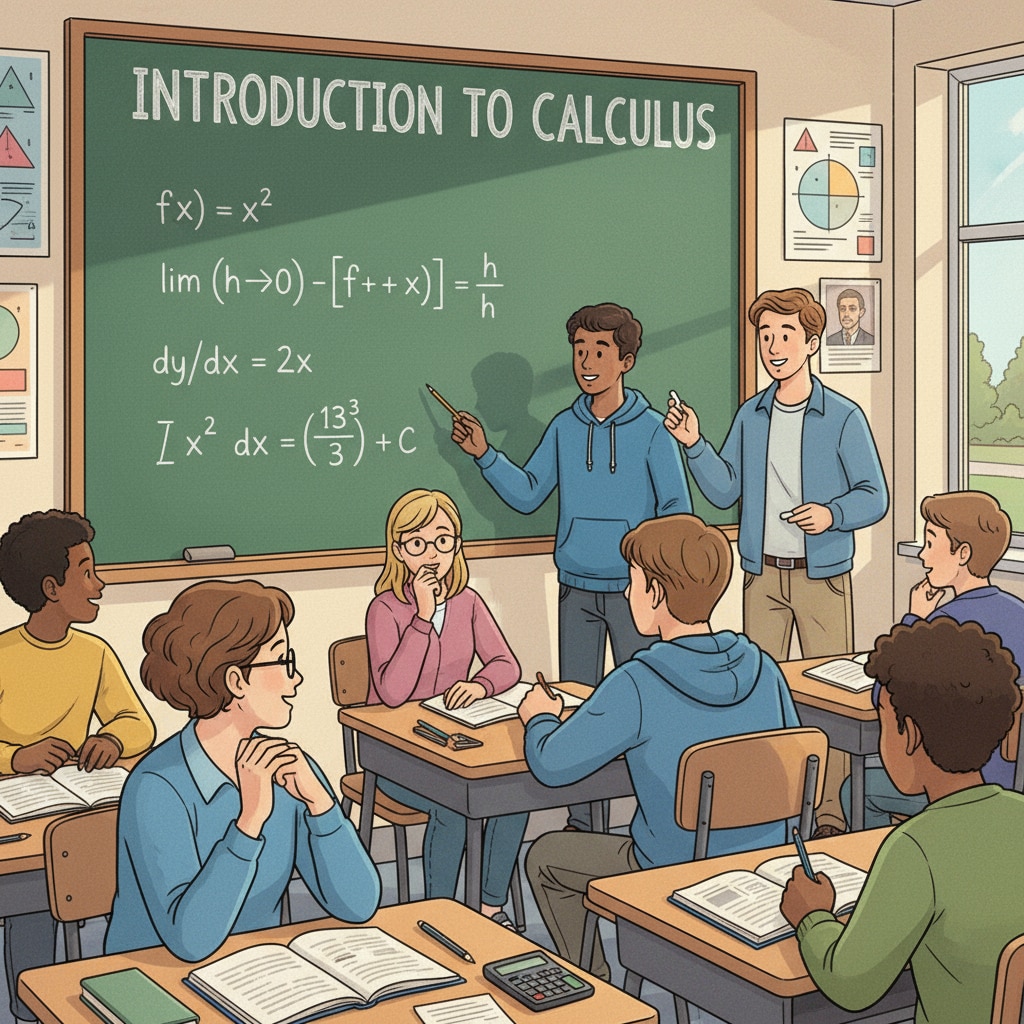 High school students in a classroom getting ready to learn calculus.
