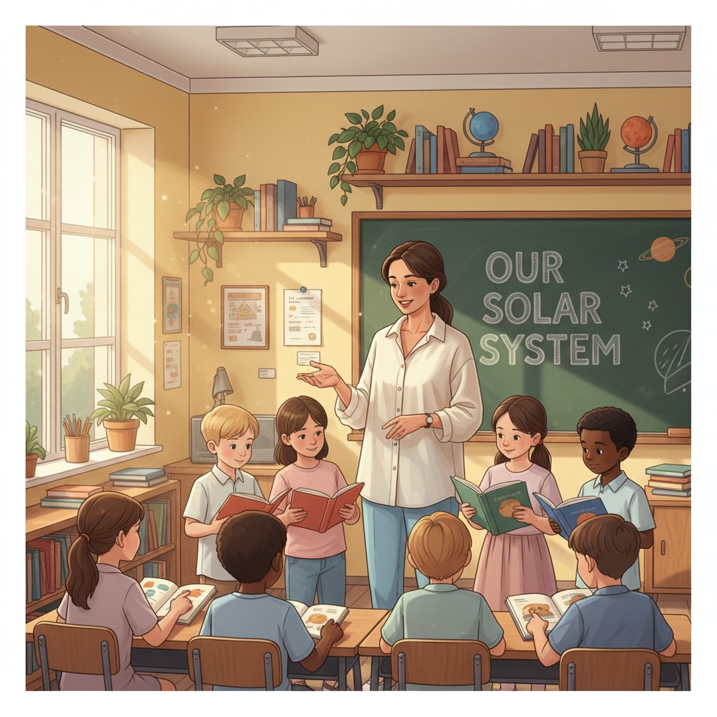 A teacher dressed appropriately in a hot classroom without air conditioning