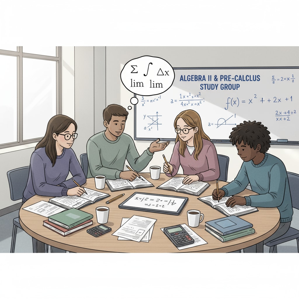 Students collaborating to improve high school math skills for standardized tests