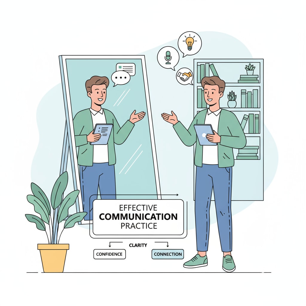 A person practicing communication skills for short-term improvement in a teacher interview