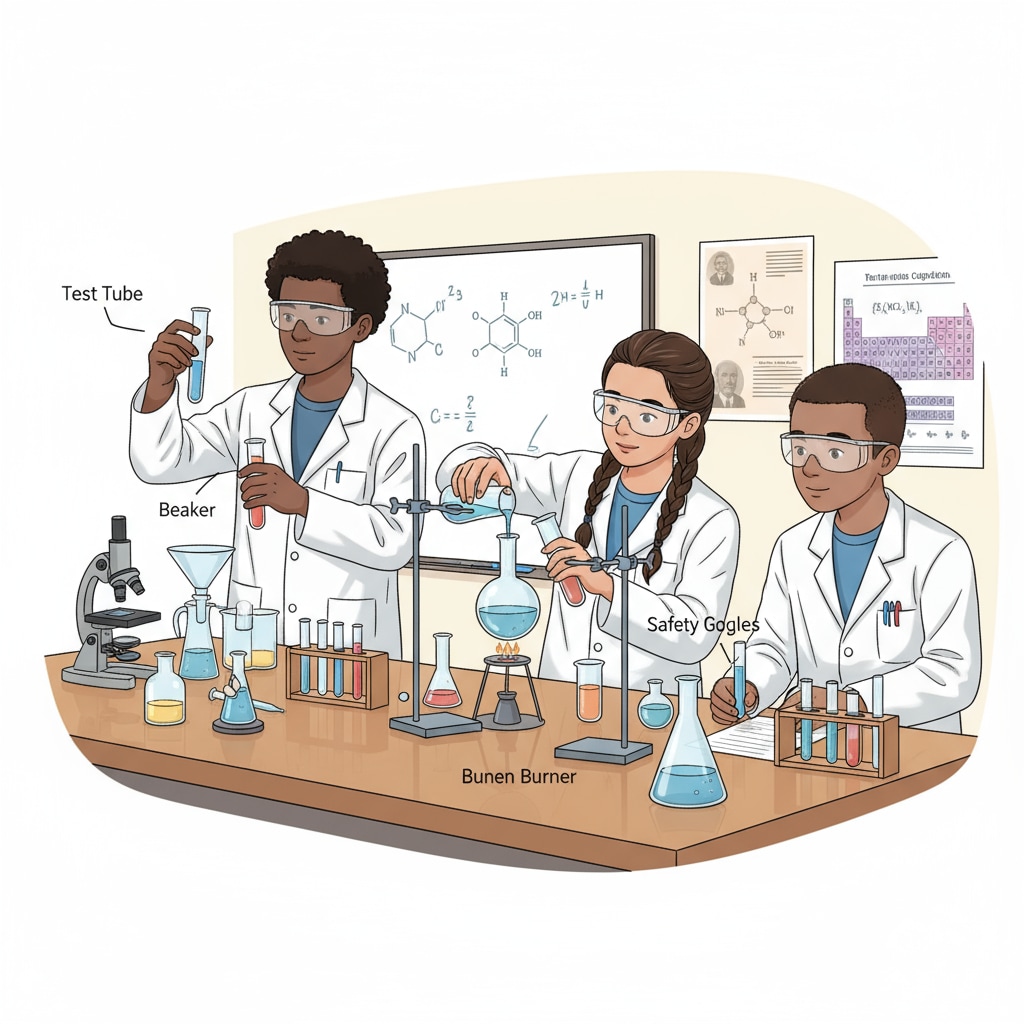 High school students conducting a STEM-related science experiment as an extracurricular activity