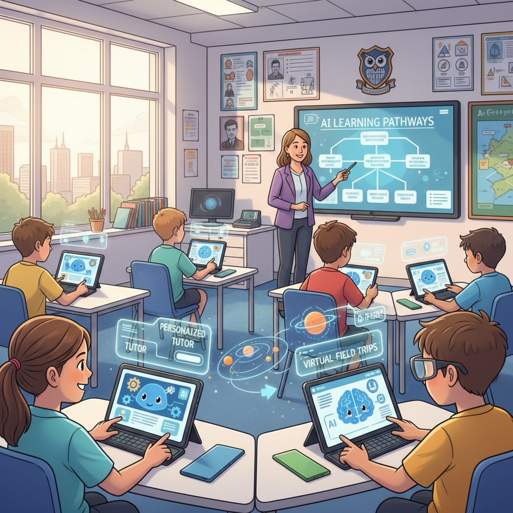 UK K12 students using AI - enabled devices for learning