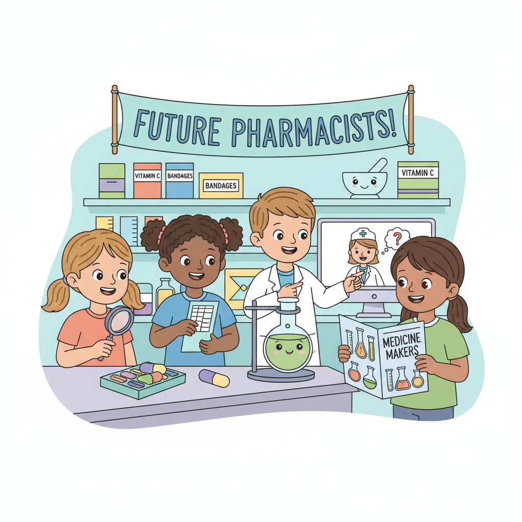 K12 students participating in a pharmacy - themed workshop in the UK