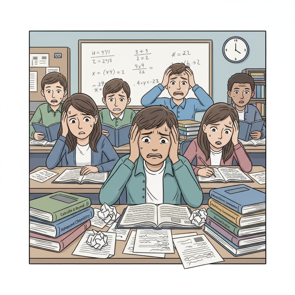 High school students experiencing learning difficulties, anxiety, and self-doubt while studying