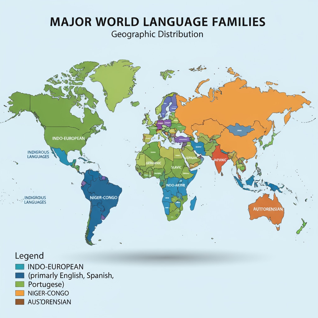 Map showing language-speaking regions for multilingual learning