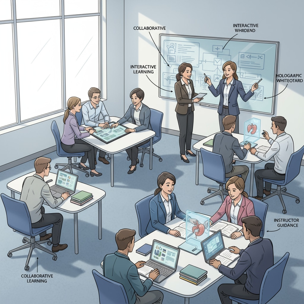 Classroom in a professional school related to pedagogy, curriculum goals, and teaching assessments