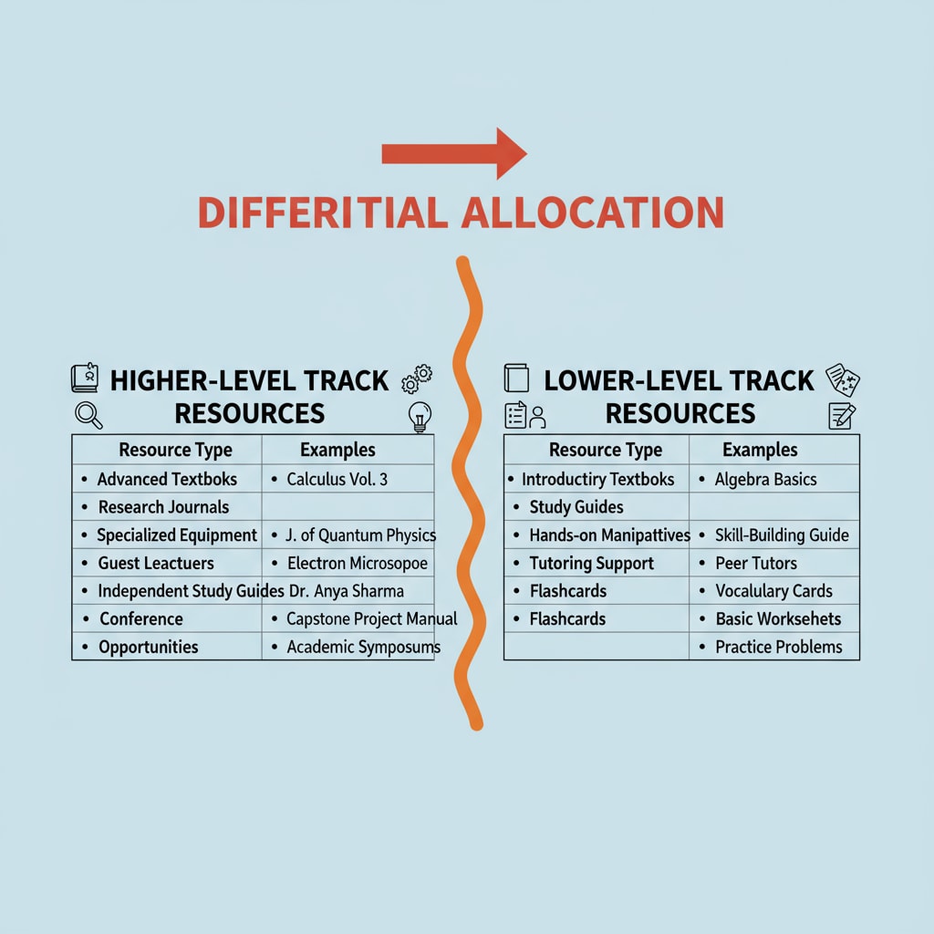 Comparison of teaching resources for different student groups in relation to student tracking, teacher shortage, and mathematics education
