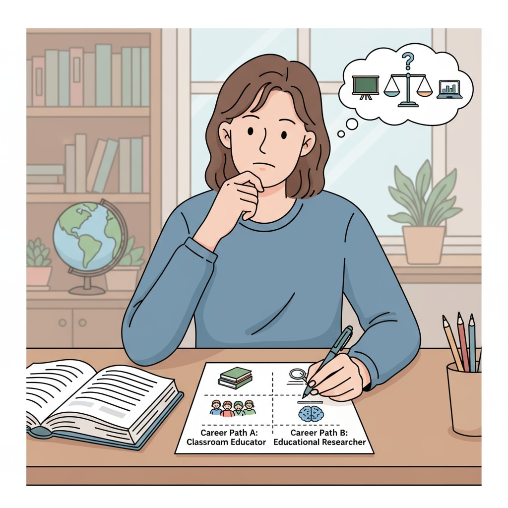 A person considering career choices between school psychology and administration in education