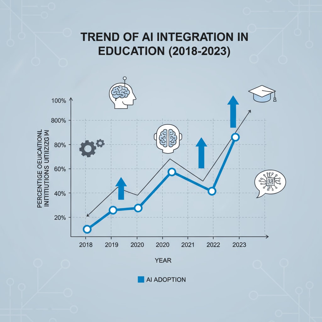 Graph showing the increasing use of AI in education related to AI cheating, parental indulgence, and writing skills
