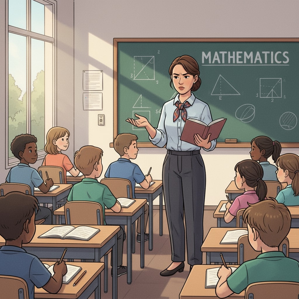 A strict teacher in a 9th grade English classroom influencing students' learning experience