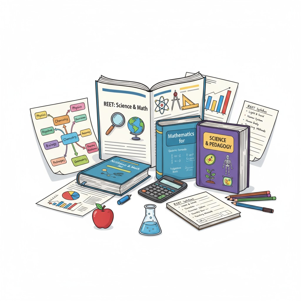 Students studying Science and Math for REET exams