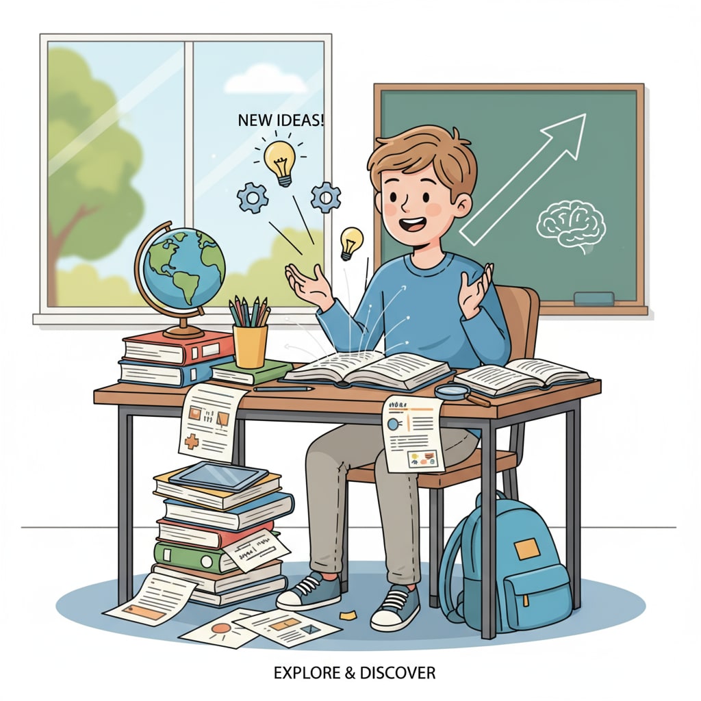A student on the verge of a learning ability boost through educational path change