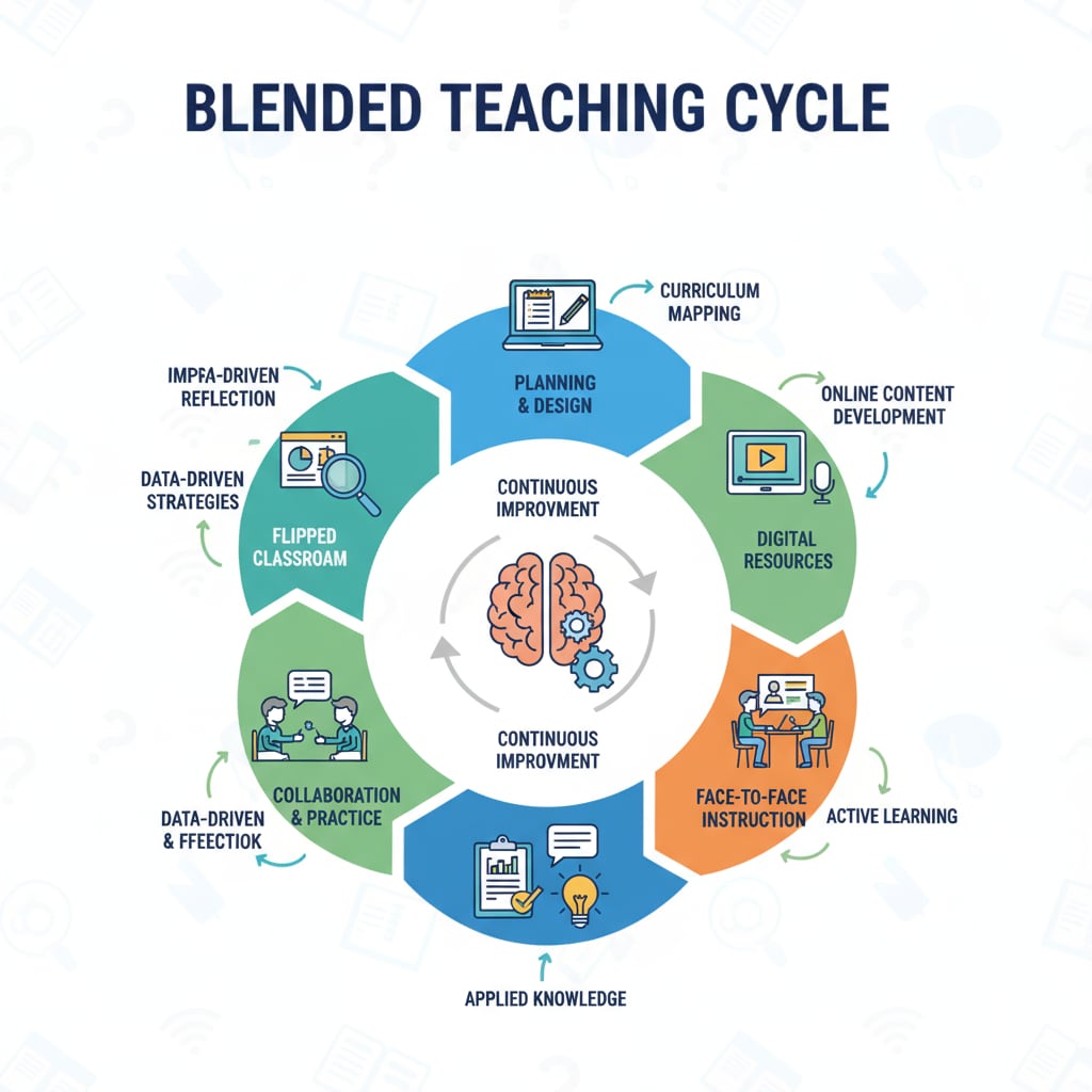 Interaction between steps of the blended teaching cycle