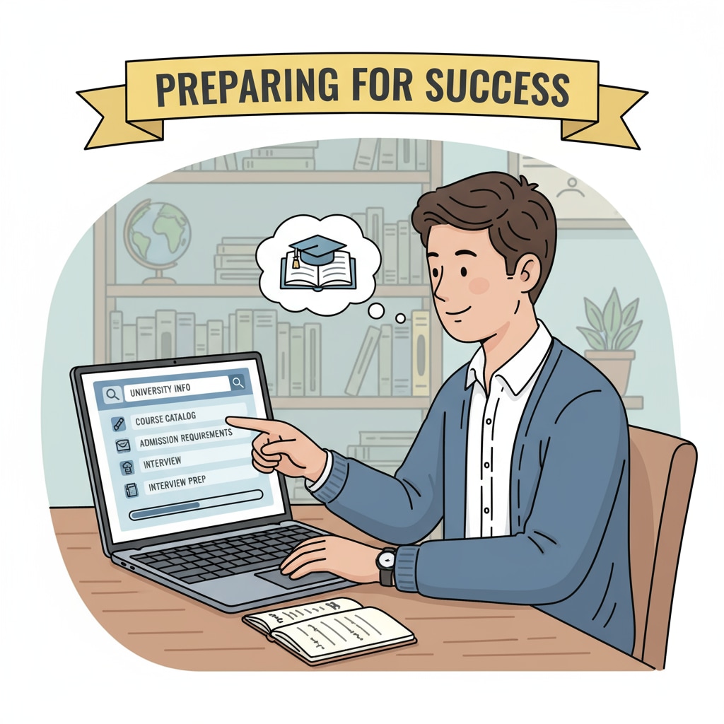 Person researching a school to enhance communication skills for a short-term interview boost