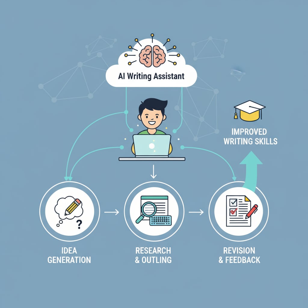 A graphic showing the impact of AI on students' writing skills