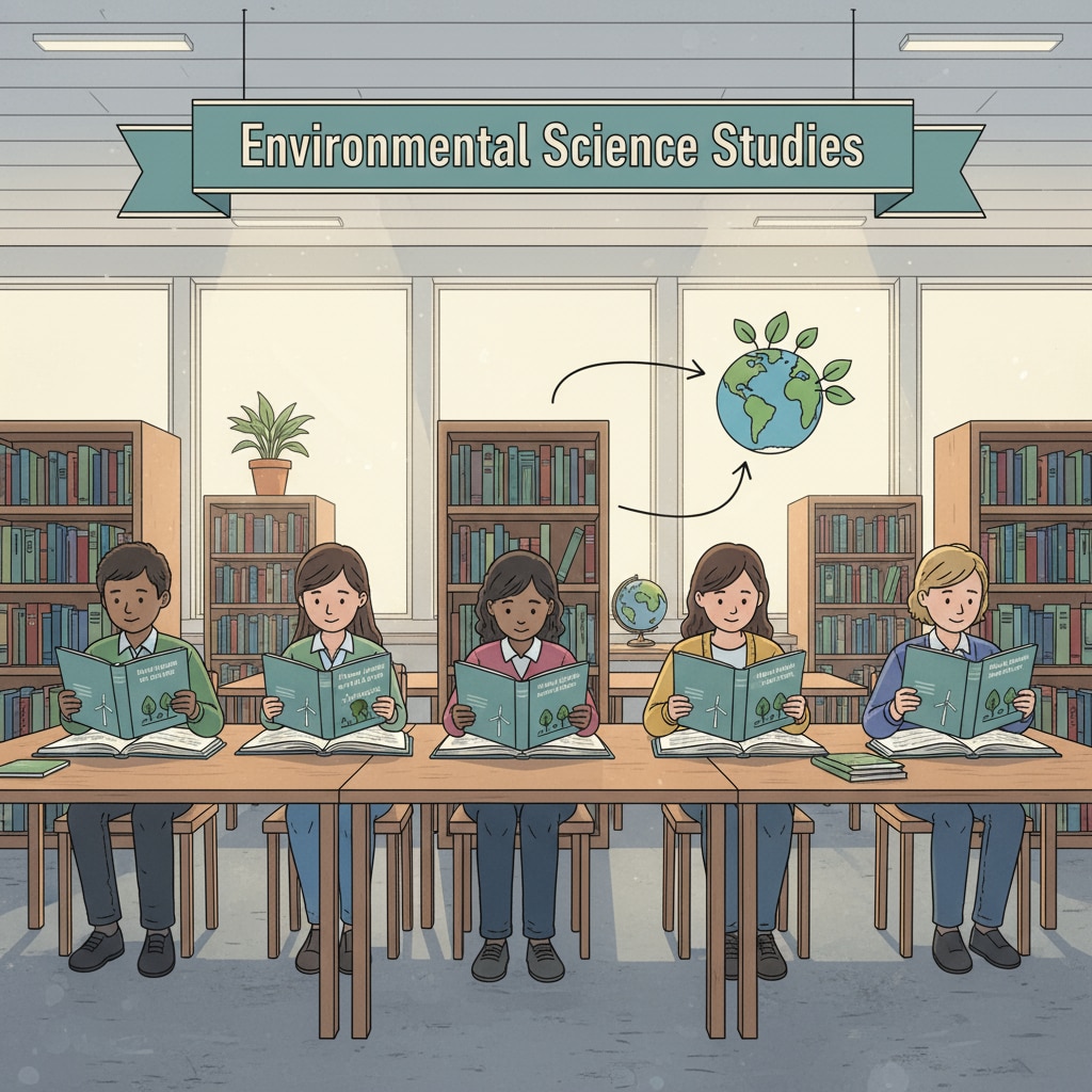 Students preparing for their environmental science degree by reading textbooks to gain prior knowledge