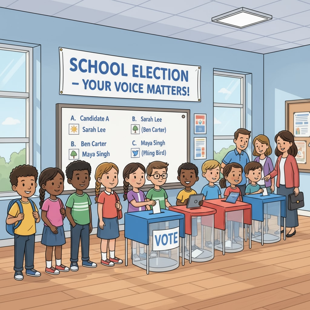 Democratic school students voting as part of non - traditional leadership and governance