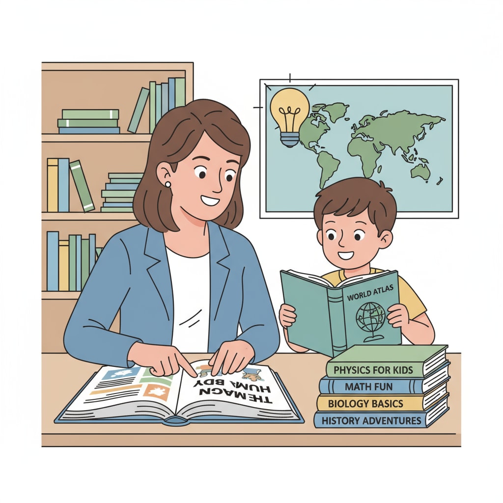 A parent and child exploring academic resources for family education