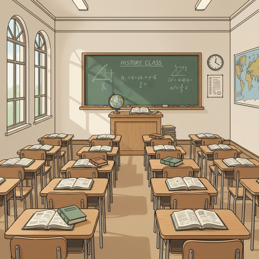Traditional primary education classroom setup showing outdated teaching methods and curriculum