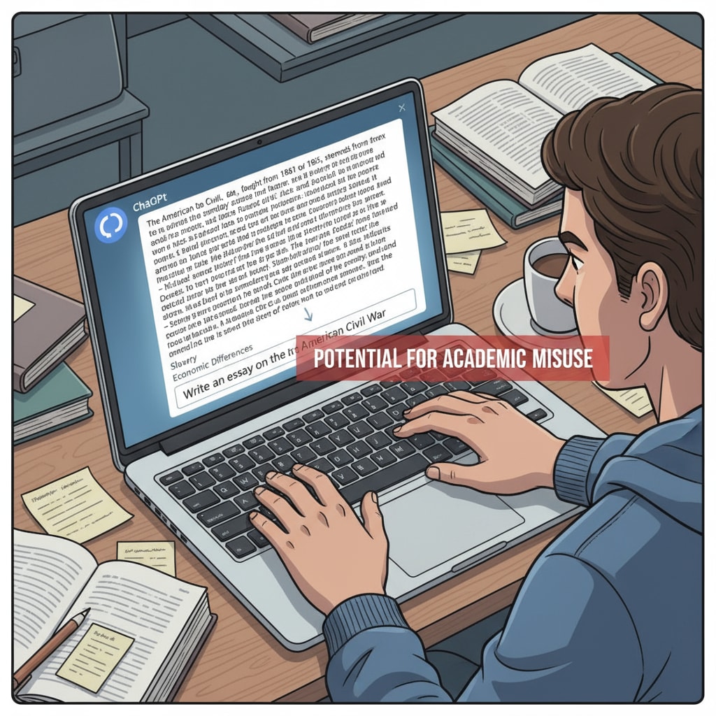 Student using ChatGPT to get answers for academic tasks, highlighting integrity concerns