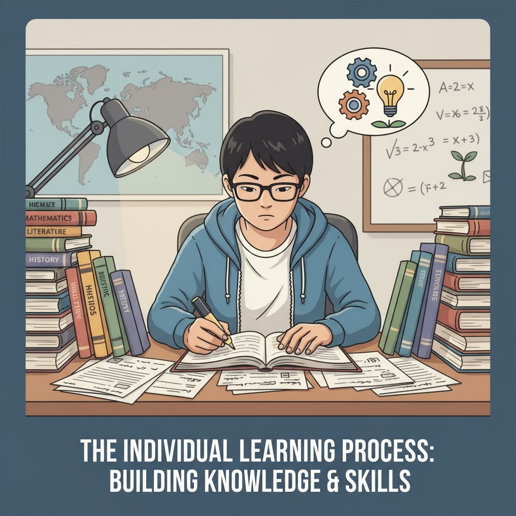 A student focused on learning, related to learning comprehension ability, educational path selection, and personal growth