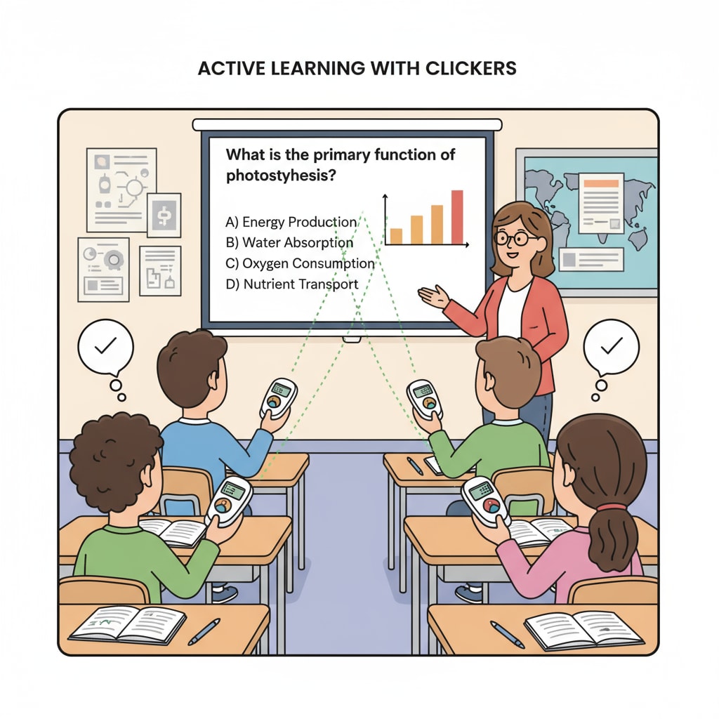 Students actively participating in class using interactive response systems