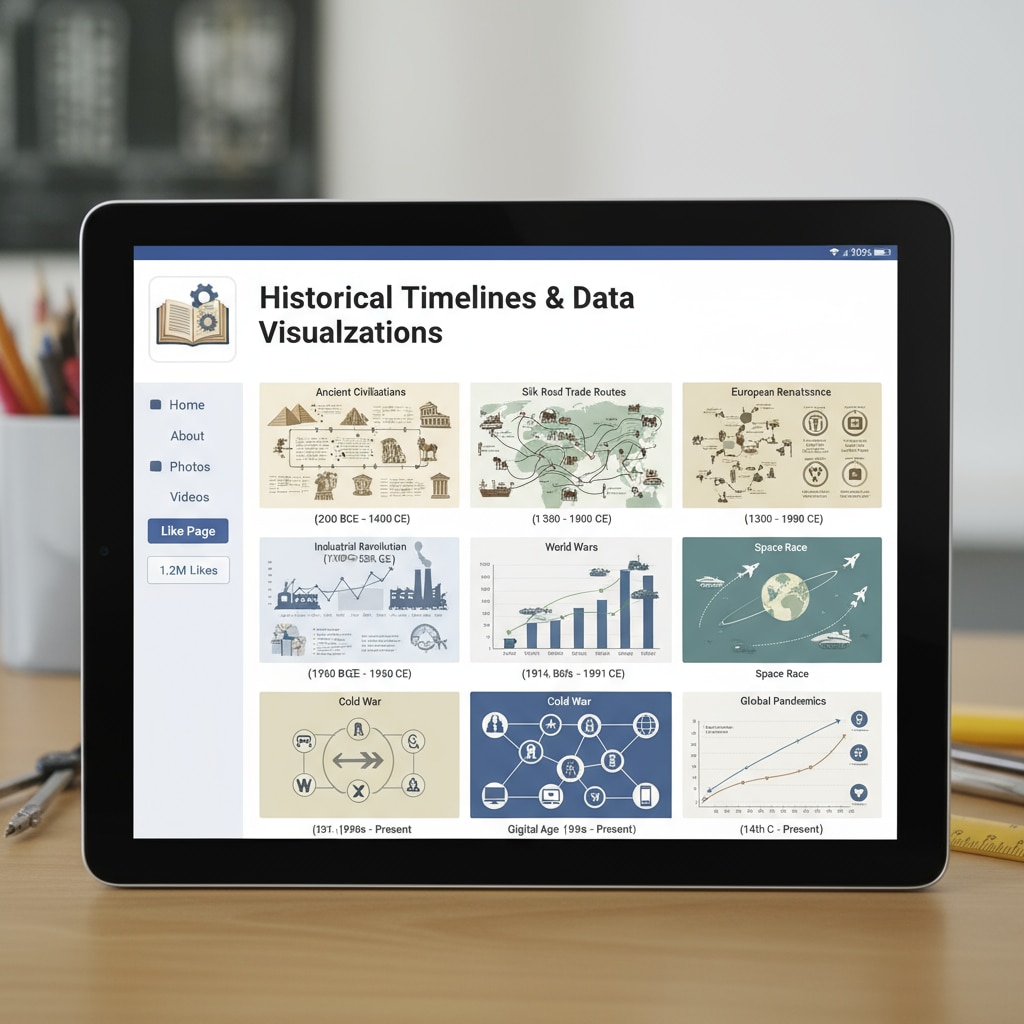 Historical chart previews on a Facebook page related to resource search