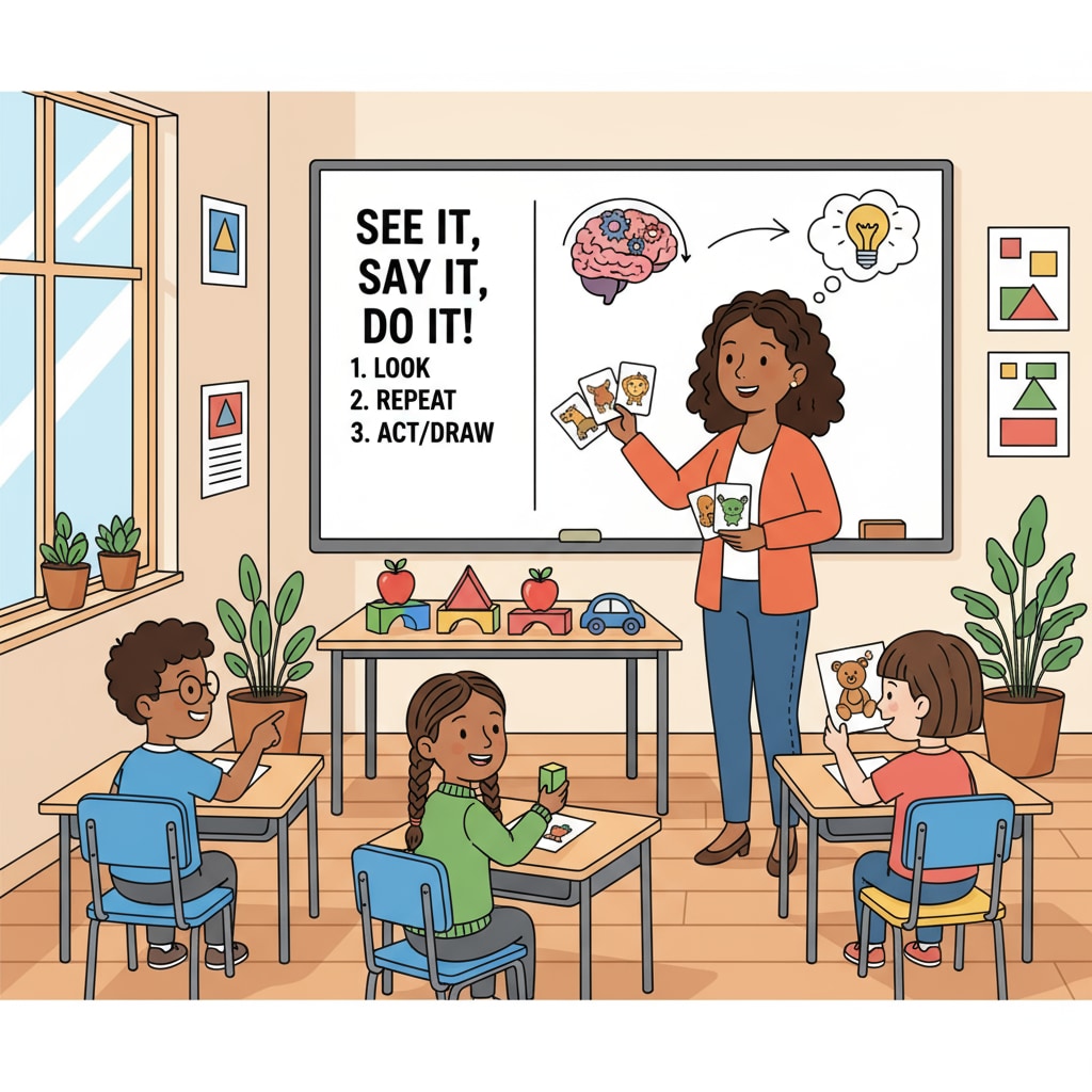 A teacher facilitating a memory improvement activity for K12 students