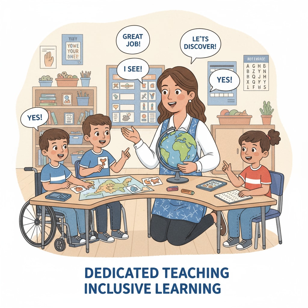 A special education teacher in a classroom setting related to part-time jobs, remote income, and teacher finances