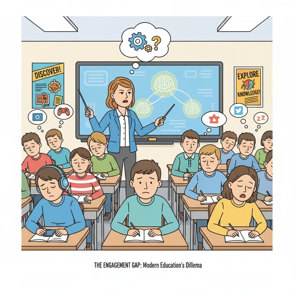 A teacher's struggle to engage students, highlighting the issues in compulsory education and school systems.