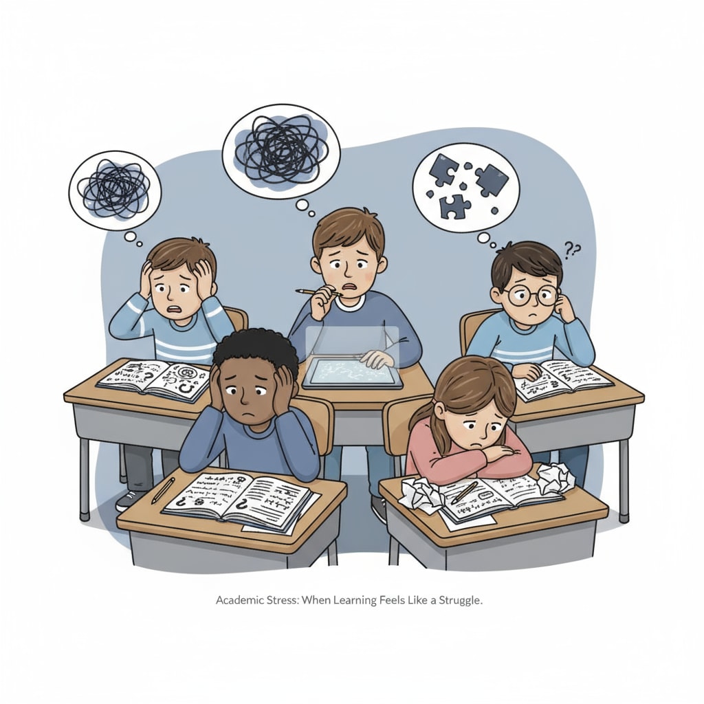 K12 students experiencing learning difficulties, self-denial, and cognitive barriers while studying