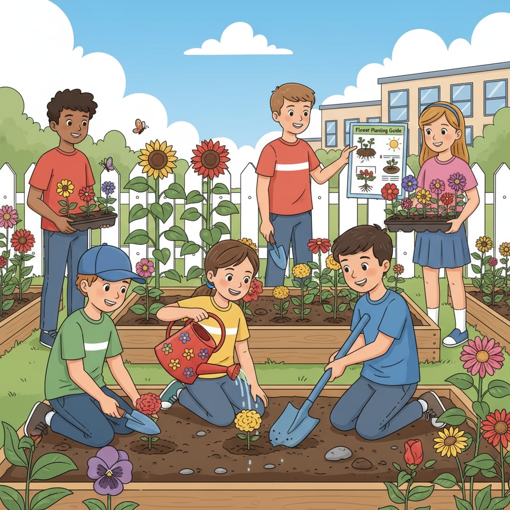 Students collaborating in the school garden to enhance their practical skills and development