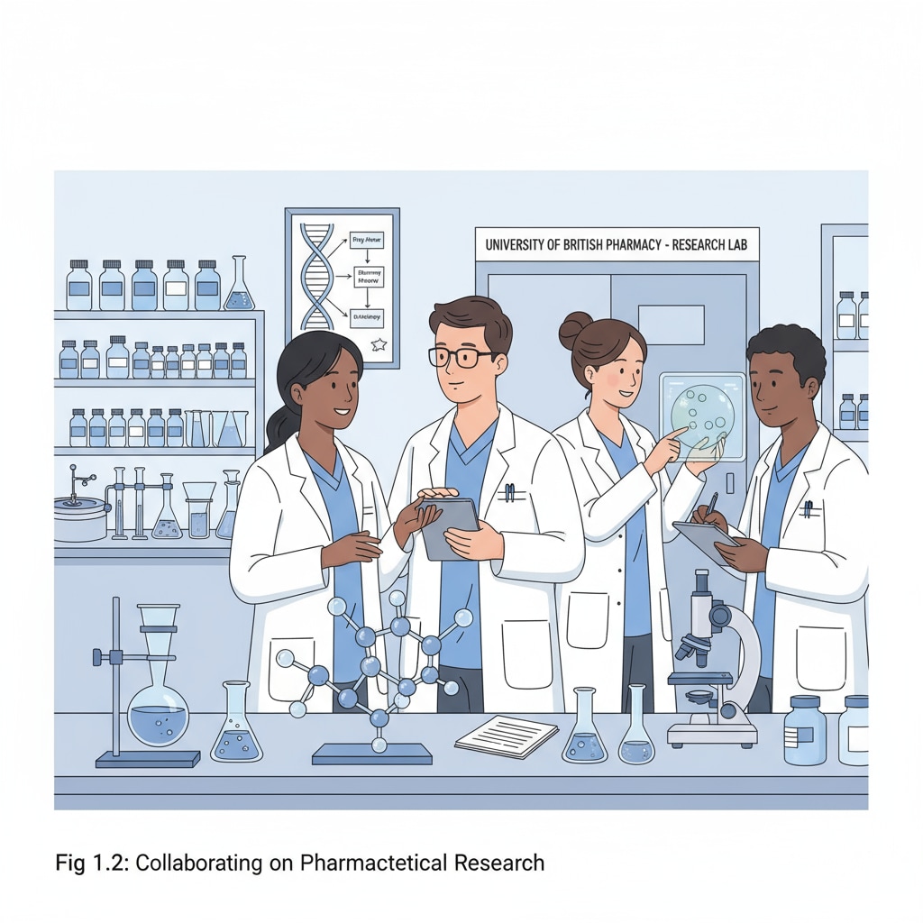 Students in a UK pharmacy laboratory related to postgraduate entry in UK pharmacy