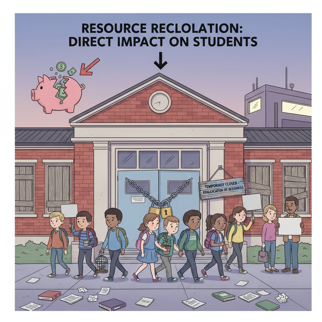 Students affected by school districts, public schools, charter schools, and resource redistribution