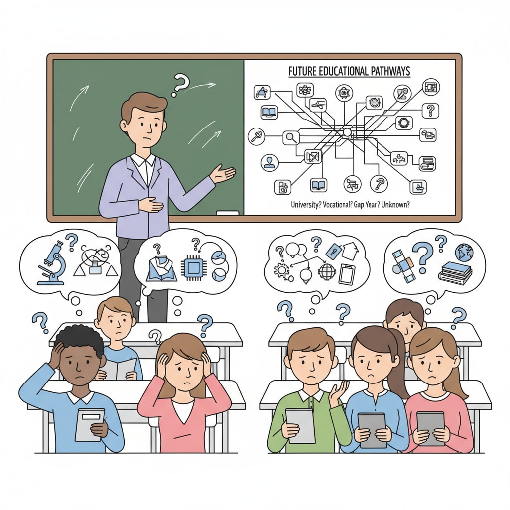 Students confused about educational paths due to social pressure and herd mentality