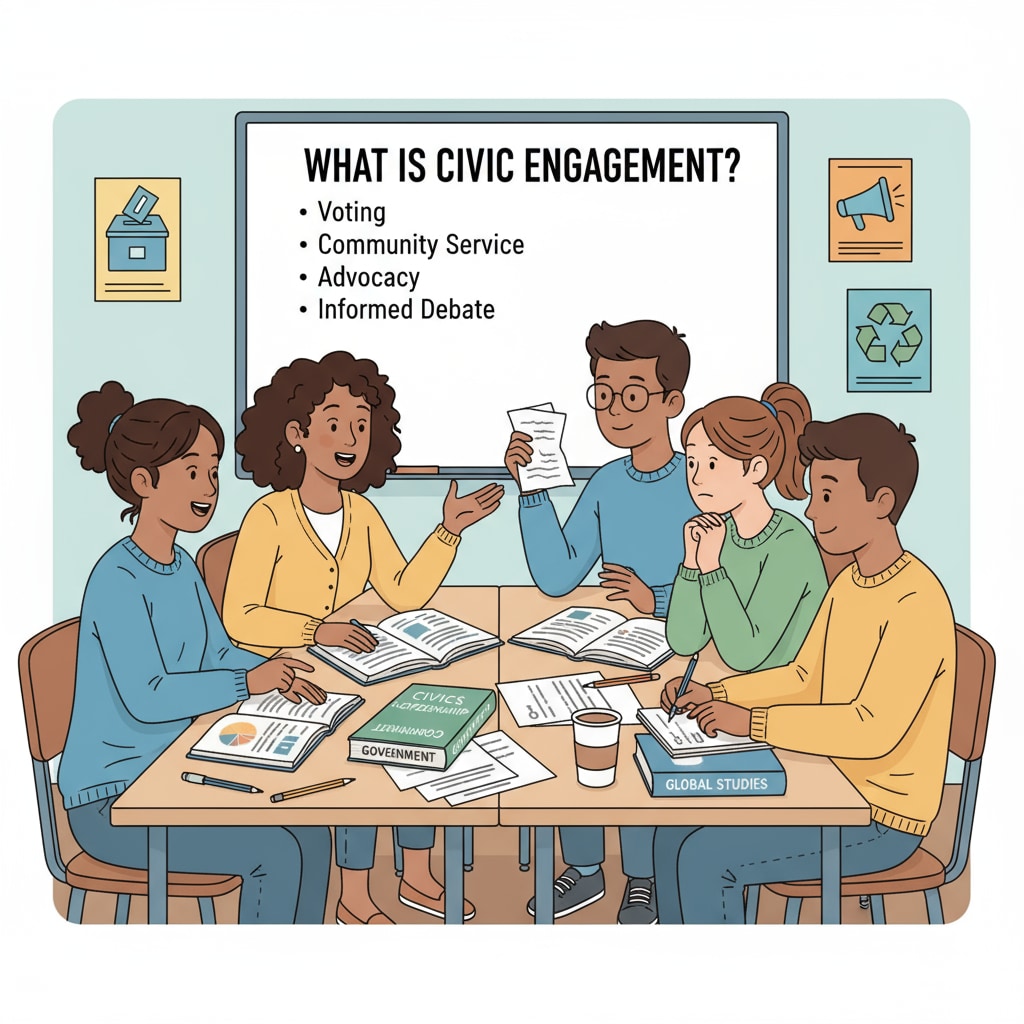 Students discussing civic topics in a classroom related to the America 250 Civics Alliance