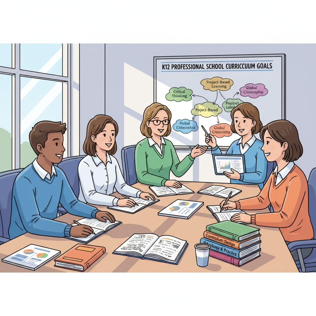 Students discussing curriculum goals in a K12 professional school relevant to teaching methodologies and instructional design