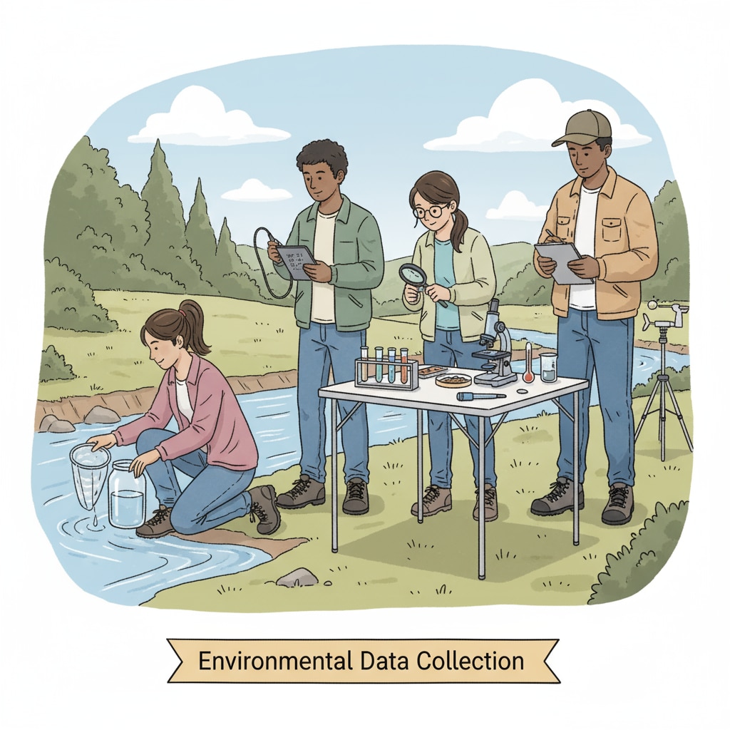 Students without science background conducting an environmental science experiment for their degree