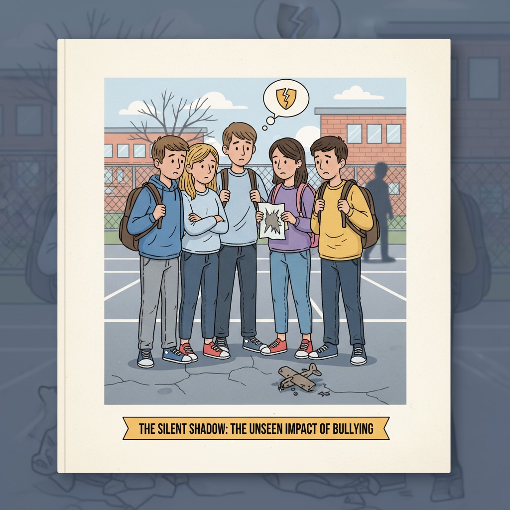 Students in schoolyard showing concern about unaddressed bullying related to school safety with principal inaction