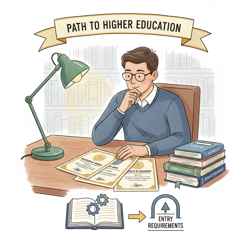 Person looking at degree certificates for entry requirements in school psychology and educational administration career paths