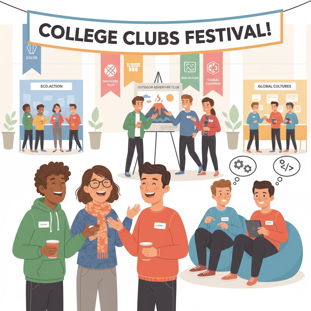 Students enjoying social interaction at a college club event during their transition from home schooling