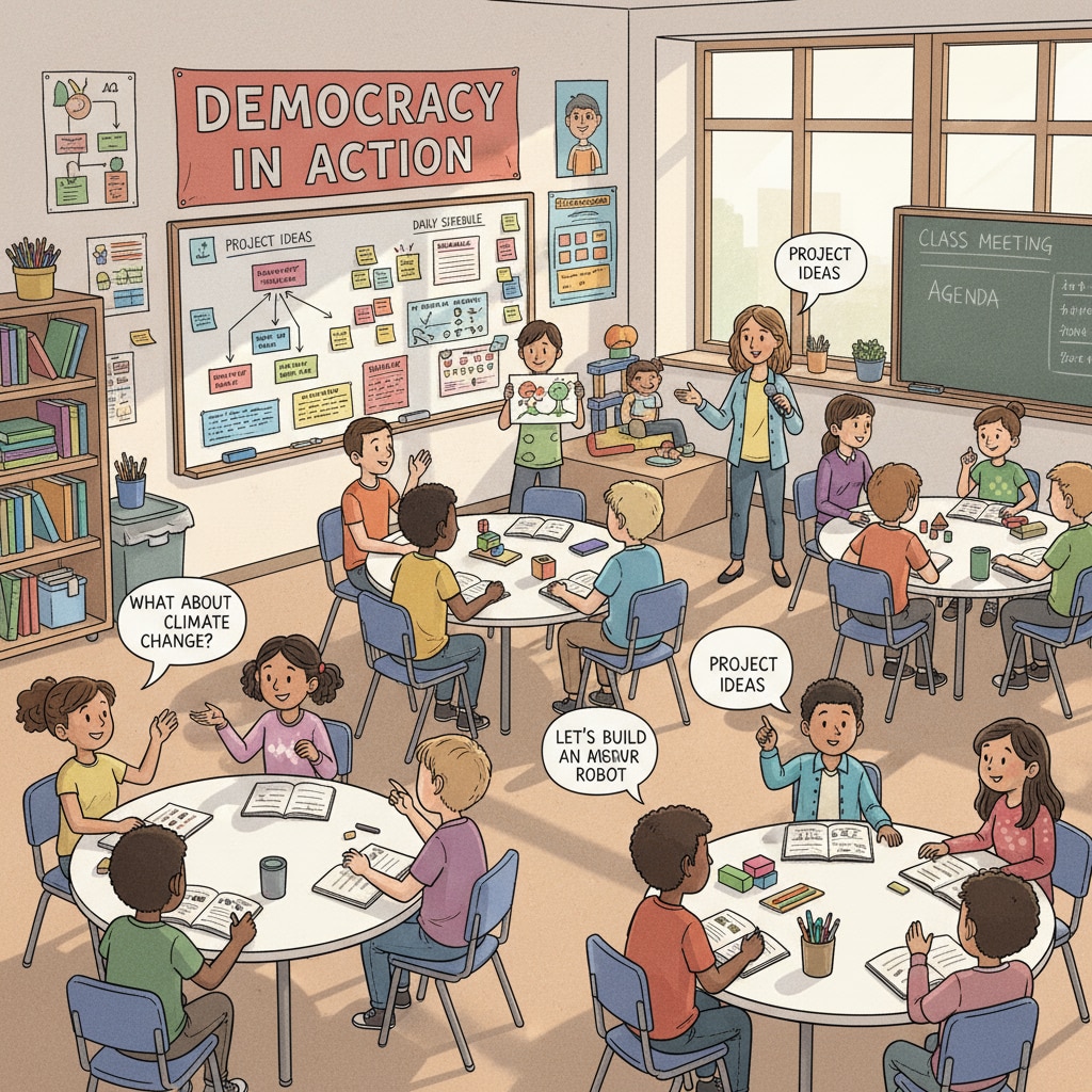 Active student participation in a democratic school's classroom