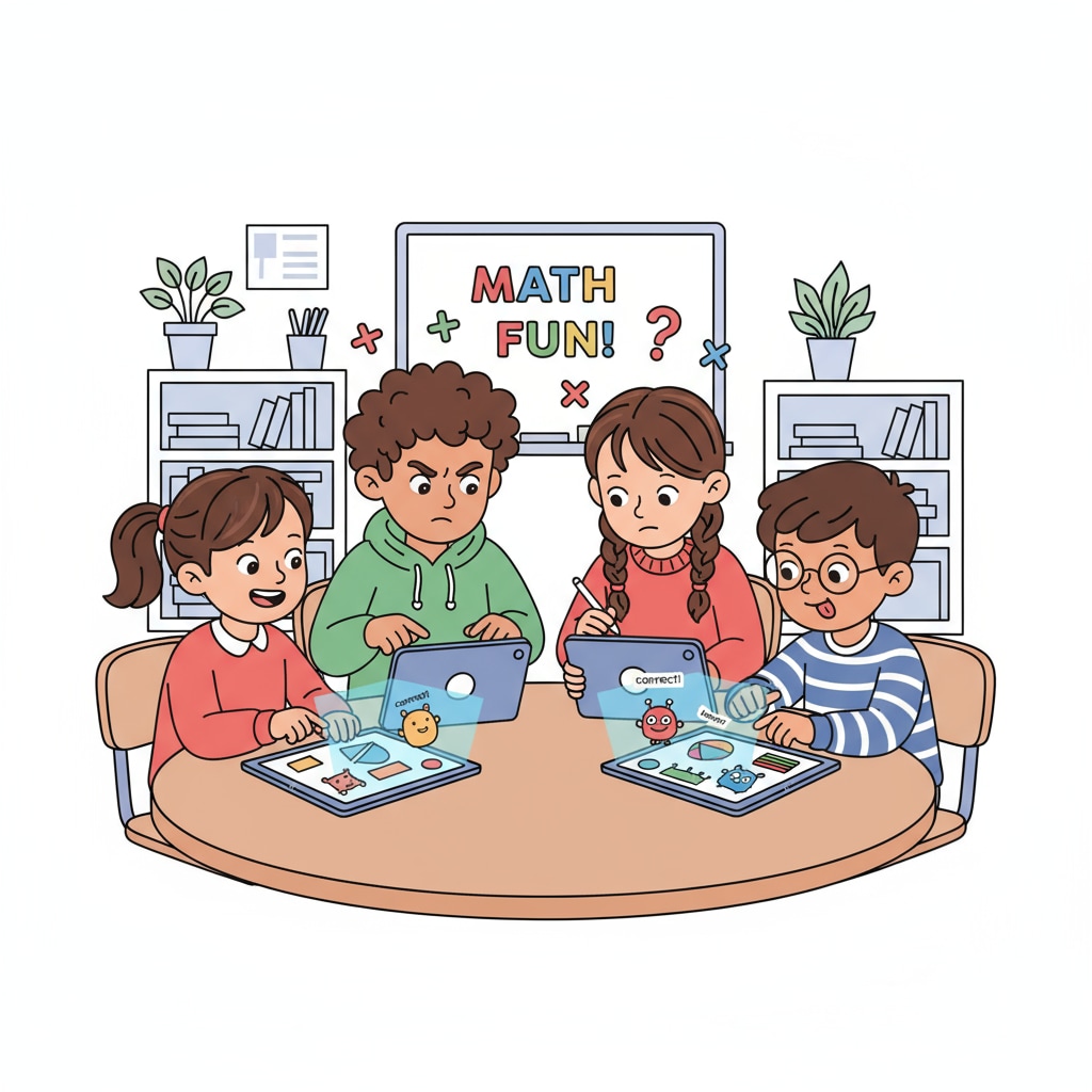 Students playing a math educational game prototype as part of edutainment