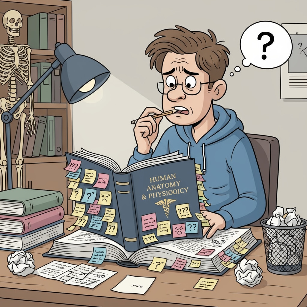 A high school student struggling with knowledge gaps while preparing for medical school entrance exams.