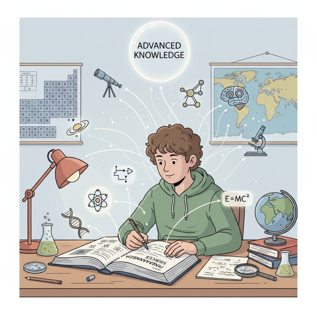 A student studying basic scientific concepts in a textbook relevant to science degrees without prior knowledge