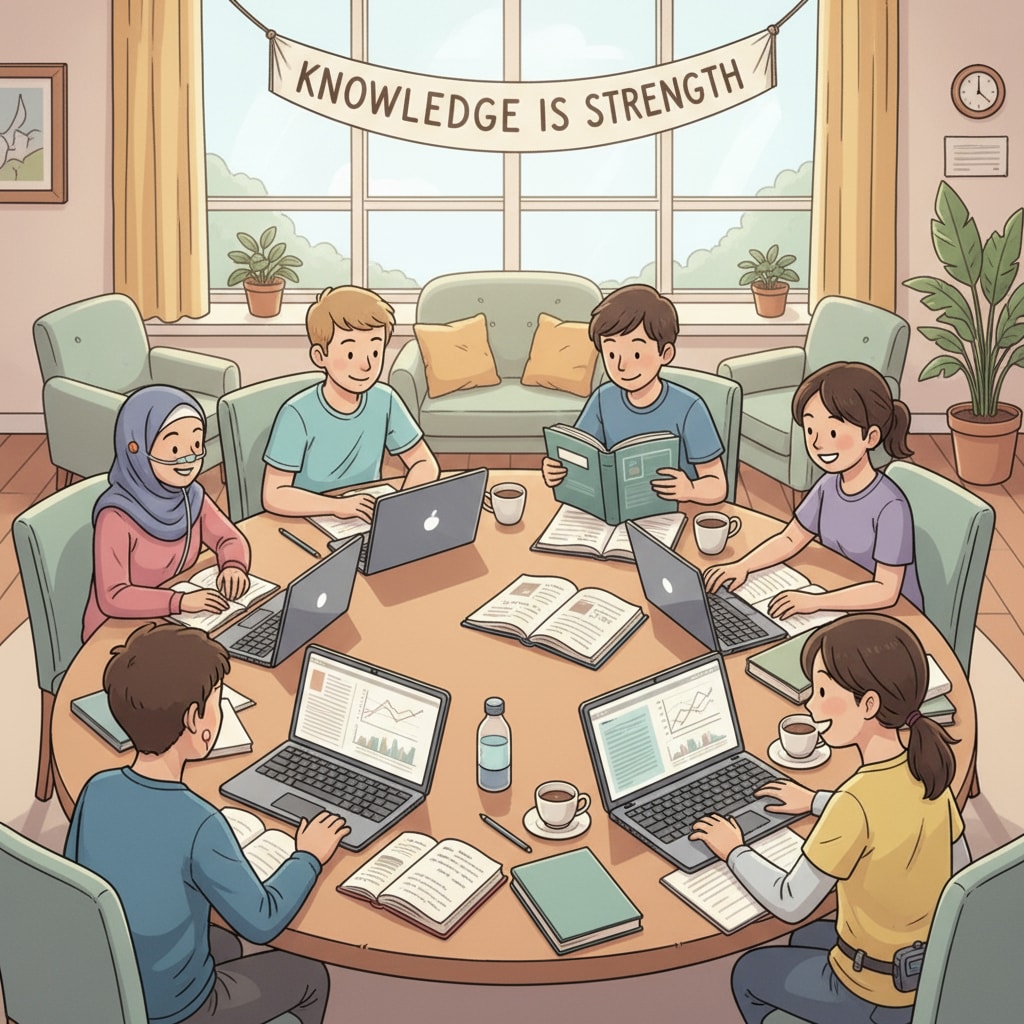 Teenagers with chronic diseases studying together for high school graduation and potentially preparing for the GED test.