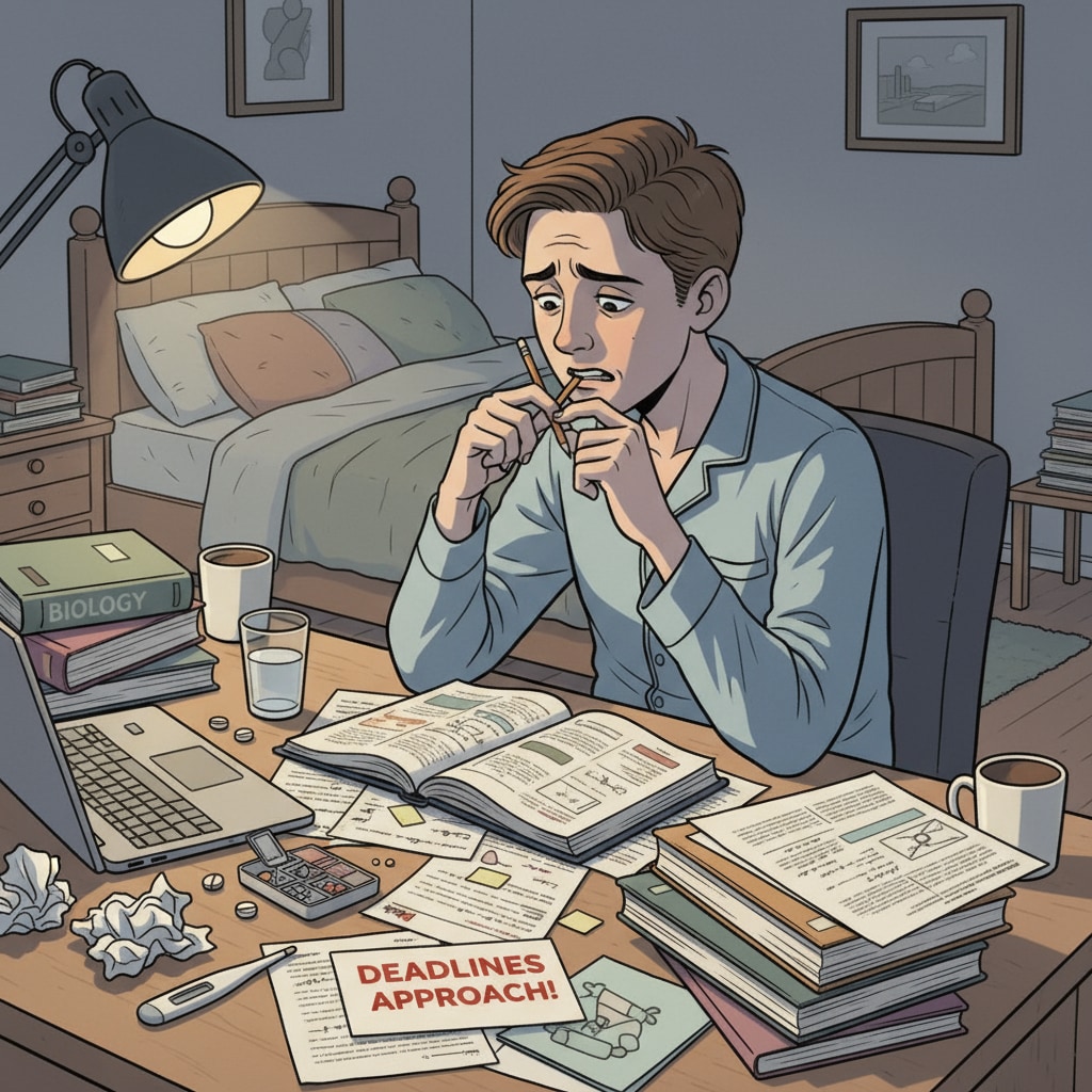 A student with chronic disease struggling with high school studies, potentially considering the GED test as an alternative.