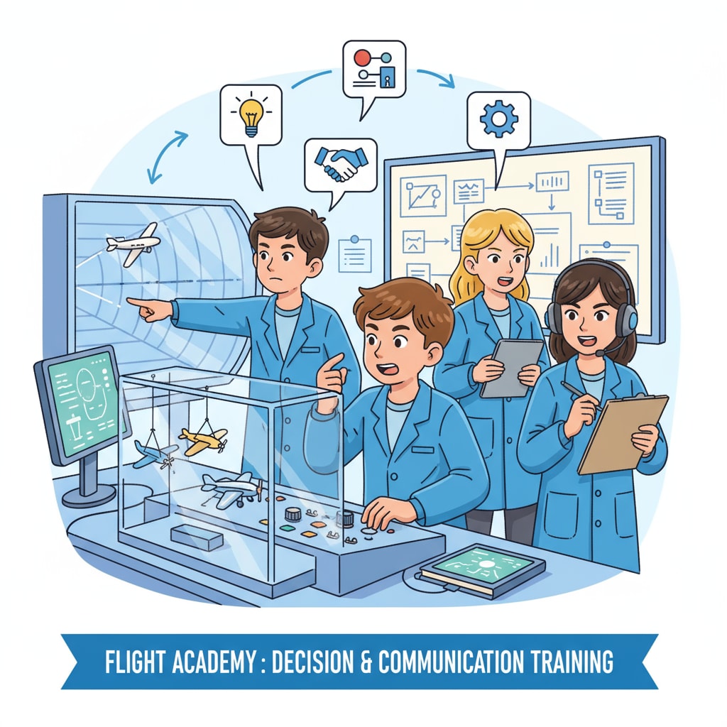 Science experiment for training decision-making and communication skills relevant to pilot skills and situational awareness