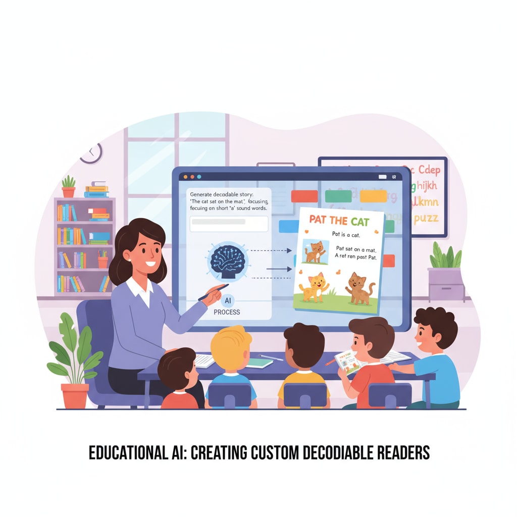 A teacher using AI tools for decodable reading materials in educational applications